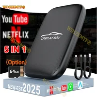 5 en 1 Carplay Ai Box Android Auto adaptador Carplay inalámbrico reproductor Multimedia de coche Carplay conexión automática para YouTube Netflix