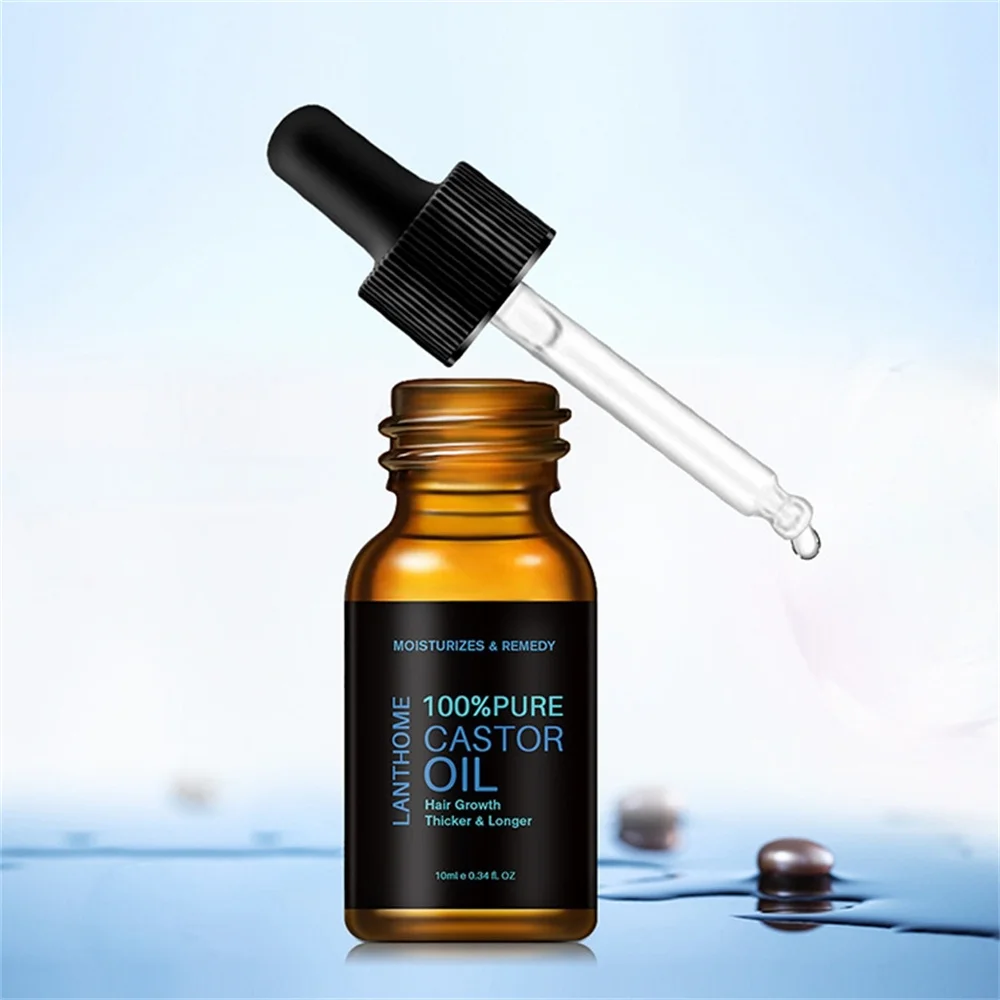 10Ml Natuurlijke Ricinusolie Wimperverdikking Groeiverlenging Haarreparatie Etherische Olie