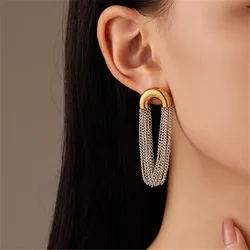 Simple Arc Chain Temperament Long Fringe Earrings Design Sense Of Fashion Women Jewelry Gift 2024