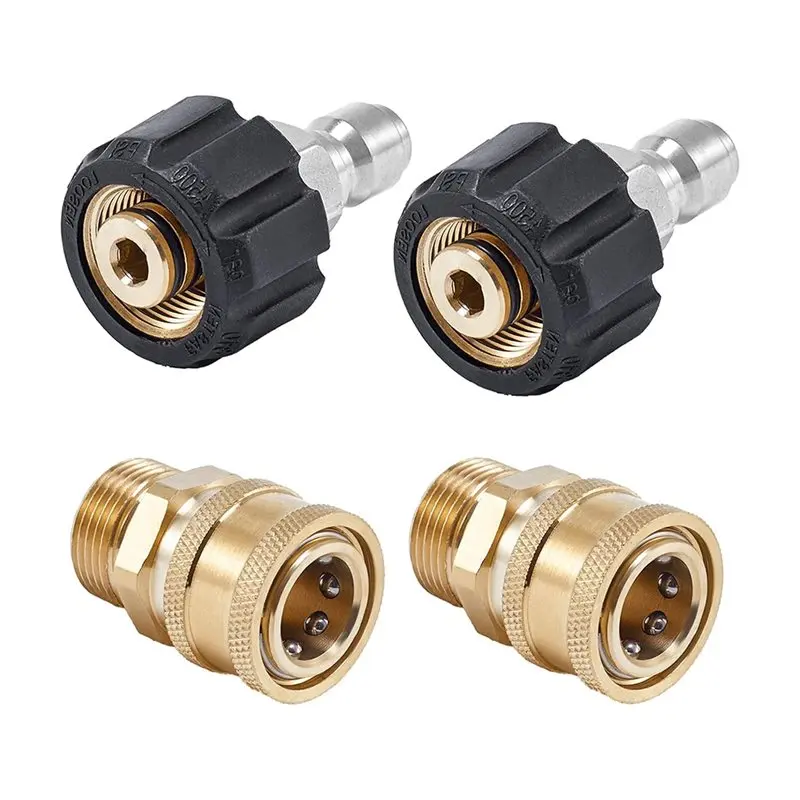 dten-高圧洗浄機用クイックコネクト継手-m22-14mmから3-8インチホースアダプター（4個）