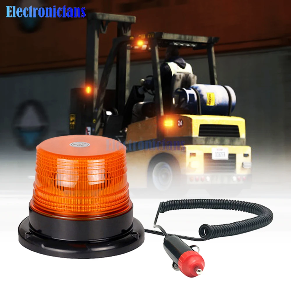 DC12-24V Car Mounted Flashing Warning Light 12LED School Light Magnetic Ceiling Engineering Vehicle Signal Light