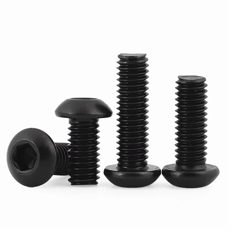 5pcs Bsw British Standard Grade 10.9 Black Hexagon Socket Button Head Screw Mushroom Head Hex Bolts 1/4 1/8 3/16 3/8 5/16 5/32