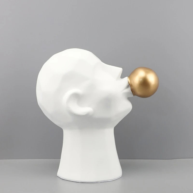 Bubble Blowing Boy Figurines Bedroom Resin Sculptures Creative Table Top Decoration Ornaments Original Funny Holiday Gifts