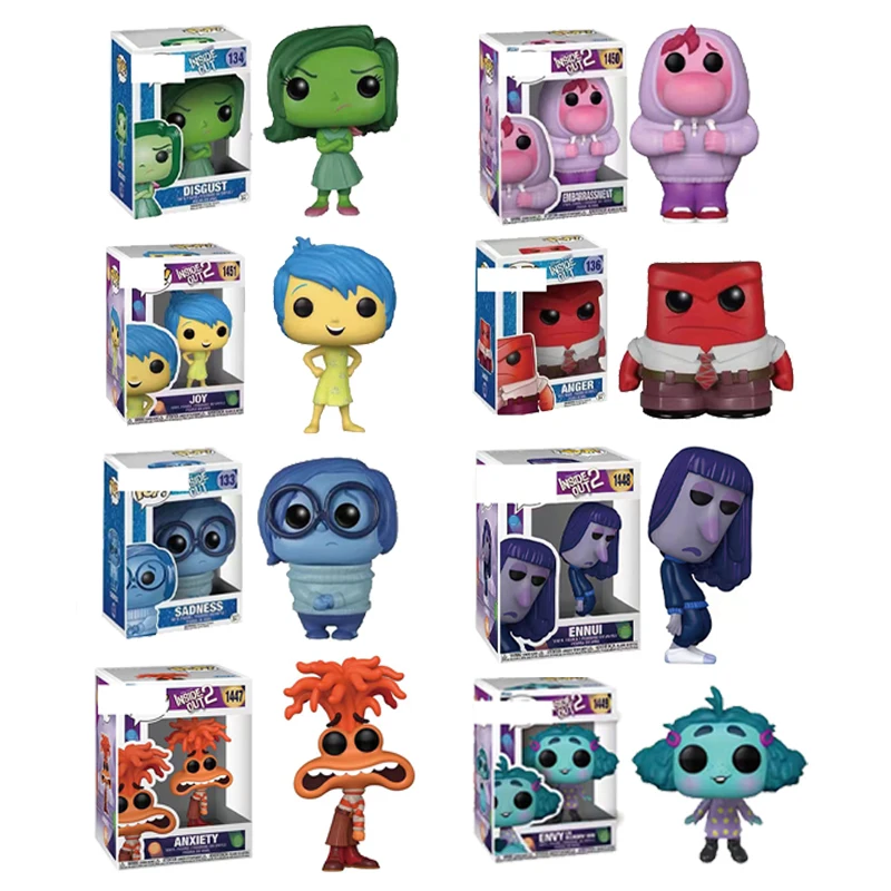 Inside Out 2 Pop Action Figure Cartoon Characters Ornaments Car Decorations Boys Girls Anime Figurine Collections Children Toys