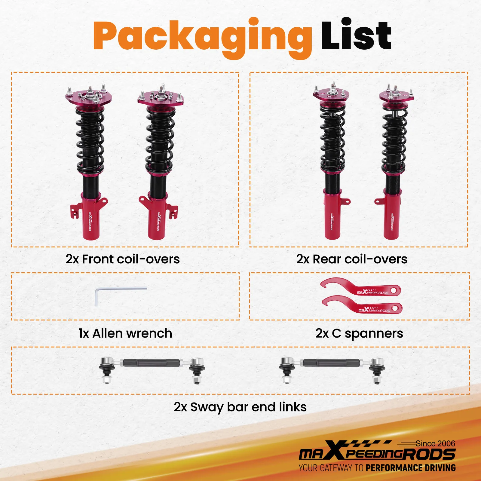 طقم خفض التعليق كويلوفيرز للتخميد 24 مستوى لسيارة تويوتا كامري 2007-2011