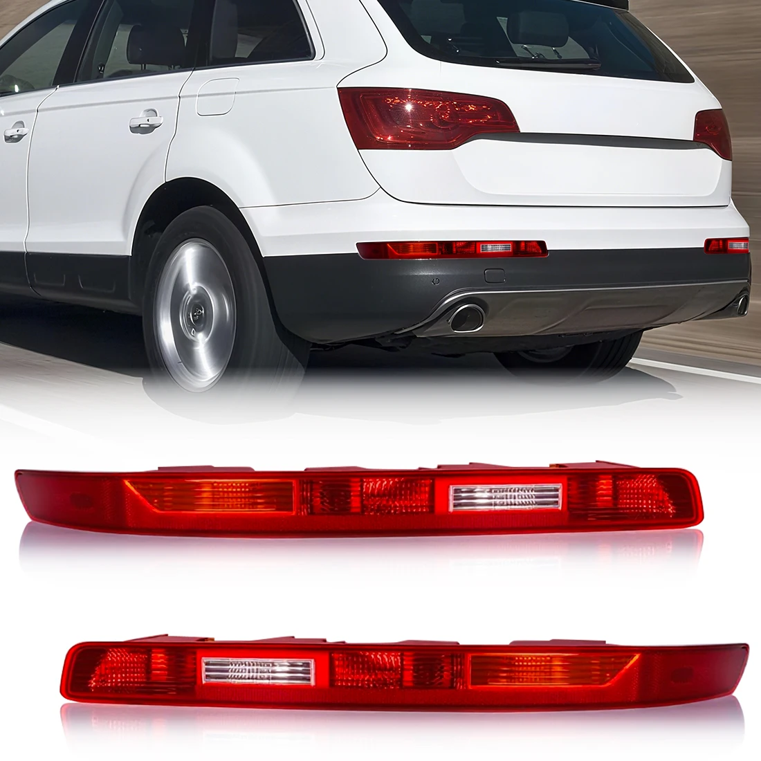 

Задний фонарь заднего бампера для Audi Q7 2009-2015, версия ЕС, стоп-сигнал, отражатель, задний фонарь, указатель поворота 4L0945095 4L0945096