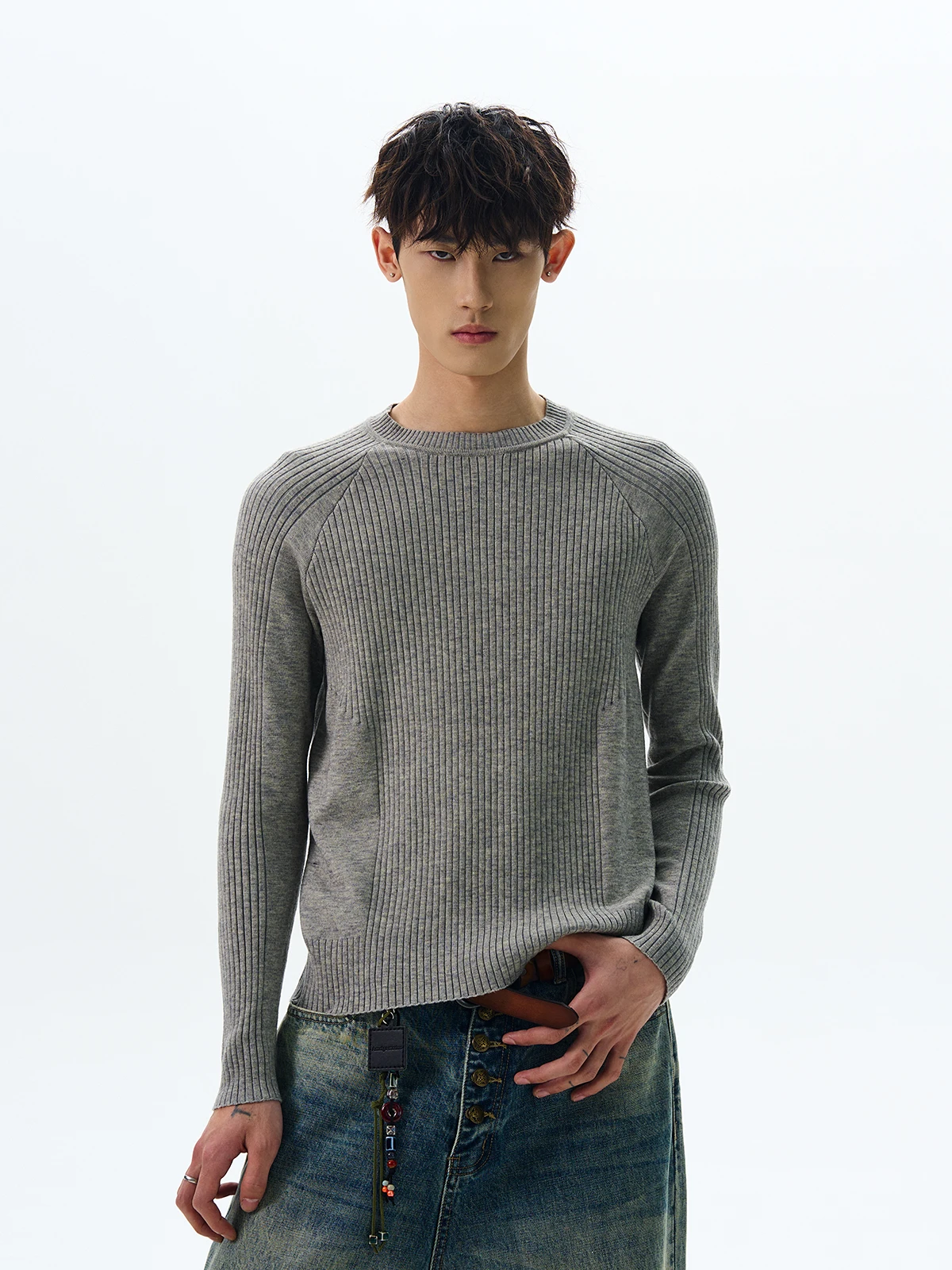 

a PUEE American Retro Cleanfit Knitwear Slim Fit oulder Men's Women's Old Money Sle Sweater Spring Autumn Casual round Ne