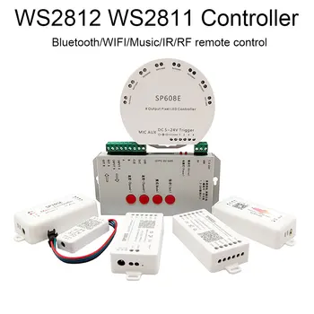 WS2811 WS2812B denetleyici Bluetooth/WIFI/müzik WS2812 akıllı RGB Led piksel şerit denetleyicisi SP107E SP108E SP110E T1000S DC5-24V