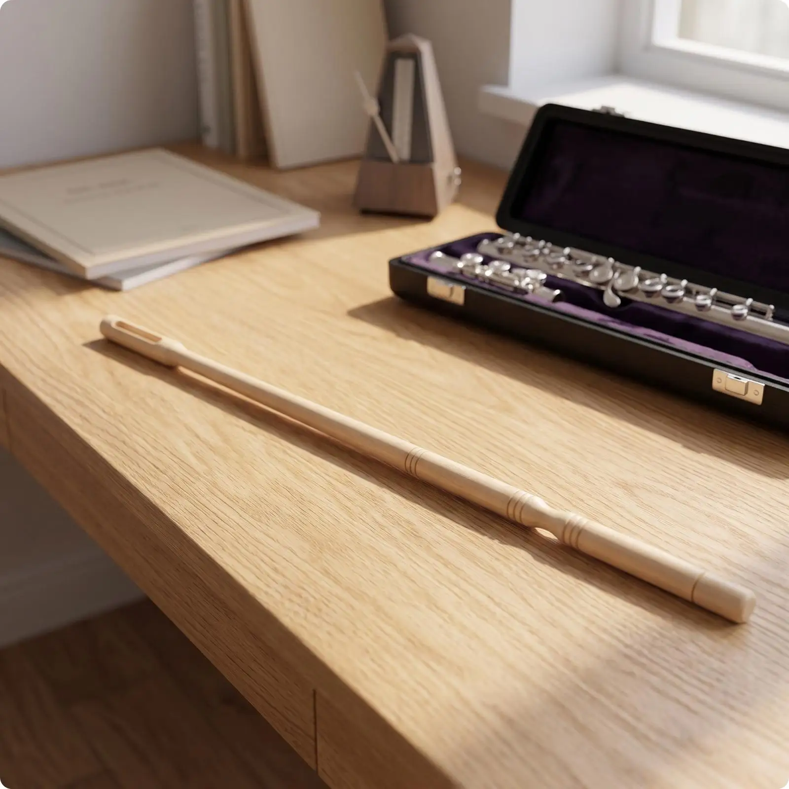 Flute Cleaning Rod Wooden Shaft for Flute Repair Parts and Instrument Maintenance Essential