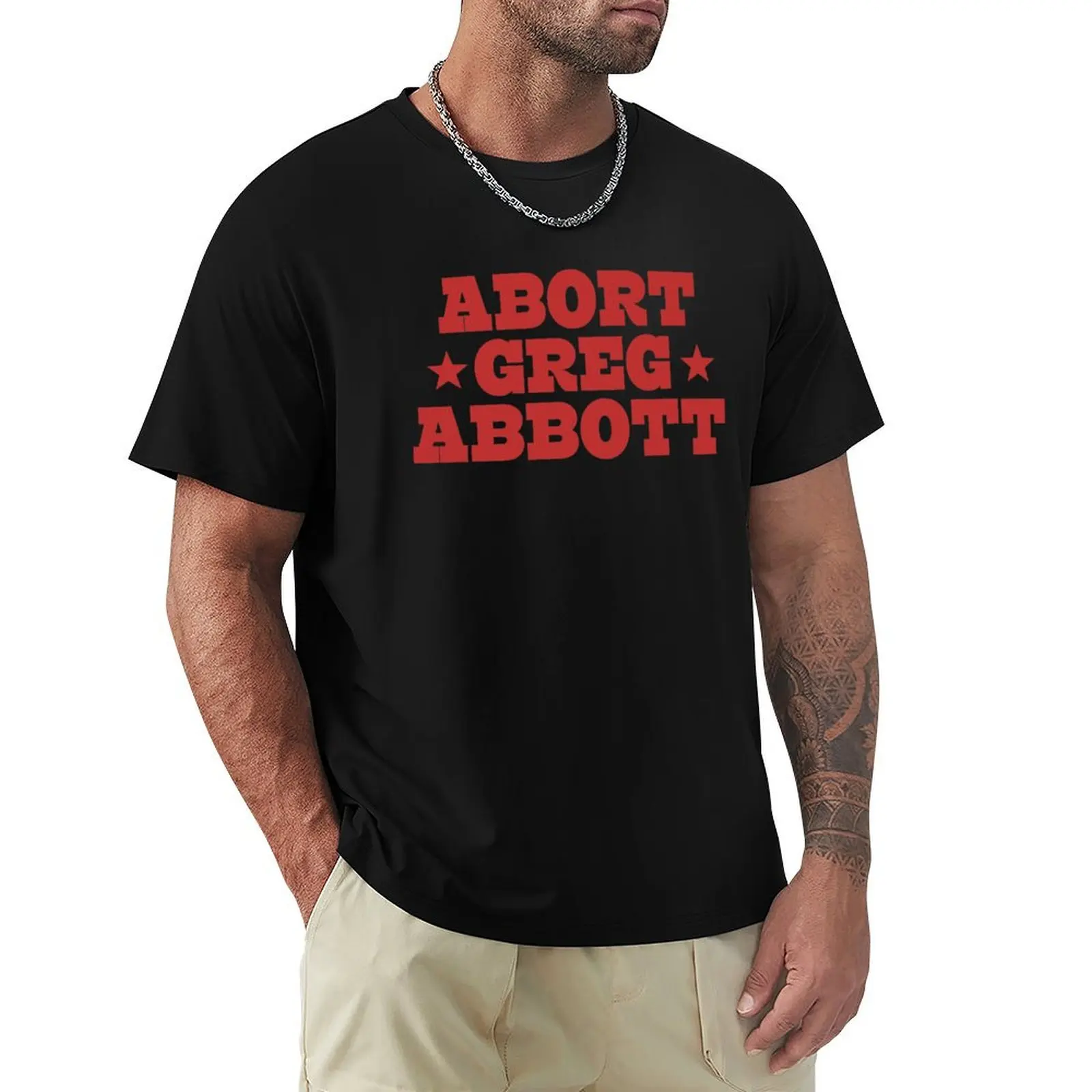 Abort Greg Abbott Texas T-Shirt oversized anime stuff anime men clothes