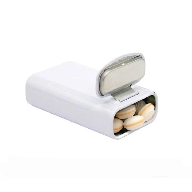 White Mini Portable Chewing Gum Organizer Box Flip Cover With Lid Small Capsule Medicine Storage Tin Box Candy Packaging Box