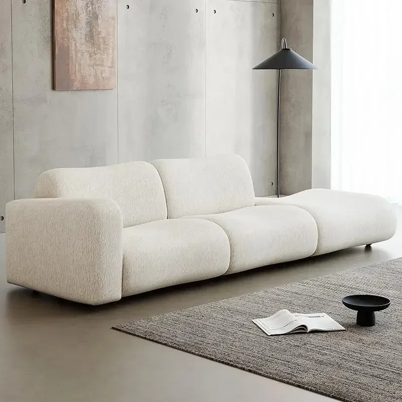 Modern Minimalist Nordic Sofa - Fluffy Loveseat for Relaxing Lounge Spaces - Stylish Furniture for Contemporary Homes
