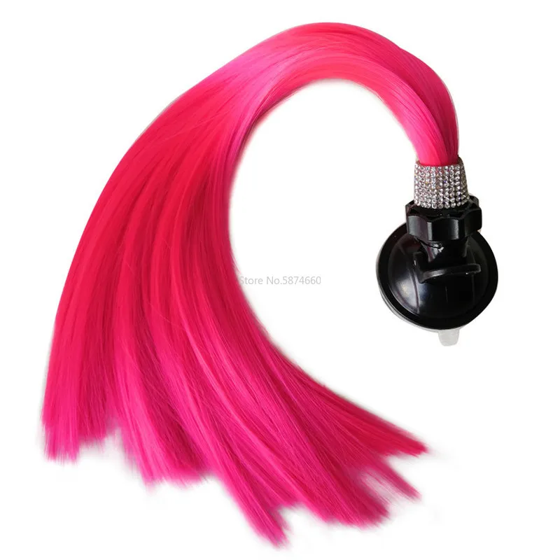 Motorcycle Helmet Braid Sexy Locomotive Ponytail Helmet Wig Dreadlock Decorative Removable Rhinestone Multicolor Reusable