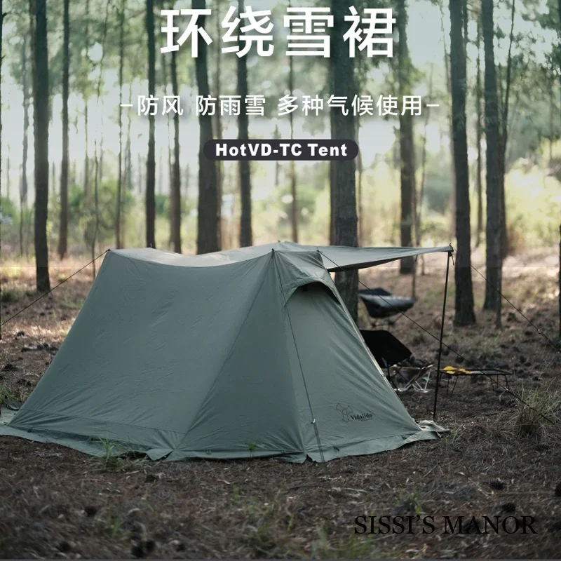 Vidalido Outdoor Camping Shelter Flame Curtain Light Luxury Single BC Tent TC Cotton/Oxford Twin Peaks Glaming Tourist Glamping