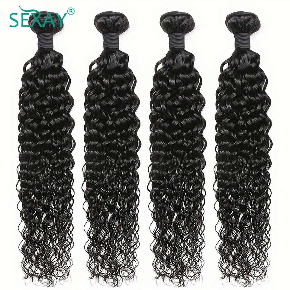 Extensiones de cabello humano virgen sin procesar, mechones de tejido de onda de agua 28 30, 1/2/3 piezas, brasileño, Bouncy Ocean Wave