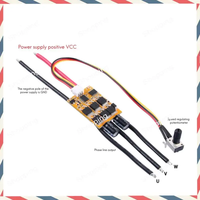 M20K 1 PCS Three-Phase Brushless And Hall-Free DC Motor Controller 7-24V DC Motor BLDC ESC With Potentiometer Cooling