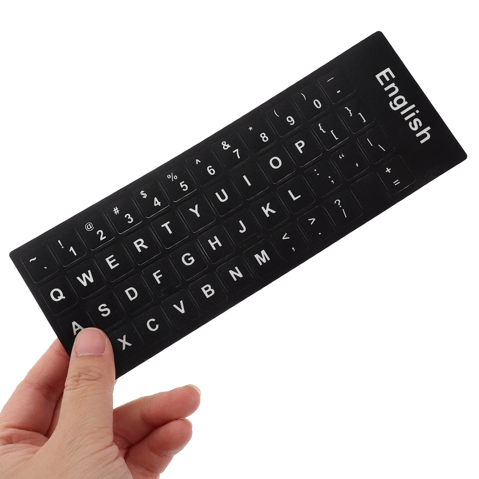 

6pcs English Language Keyboard Stickers Laptop Decals White Lettering Durable Replacement For Worn Keys Universal Fit Foreign