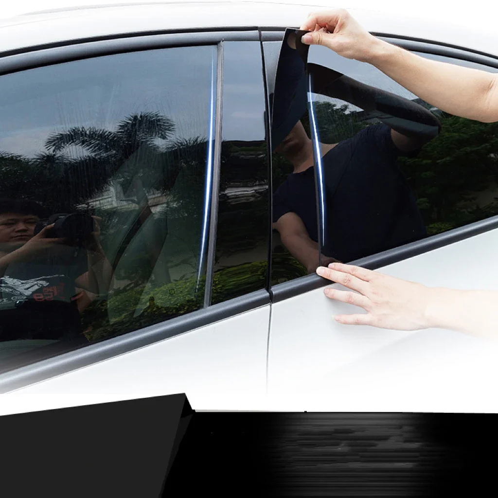 6Pcs Car Window Pillar Posts Door Trims Cover Decoration Sticker for Chevrolet Malibu 2016 2017 2018 2019 2020 2021 Glossy Black