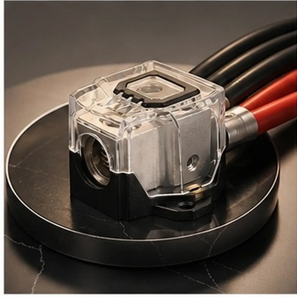 Car Audio Distribution Block 4 Channel Amp Ground Distributor Flame Retardant Compact Splitter for Auto Stereo Amplifier Power
