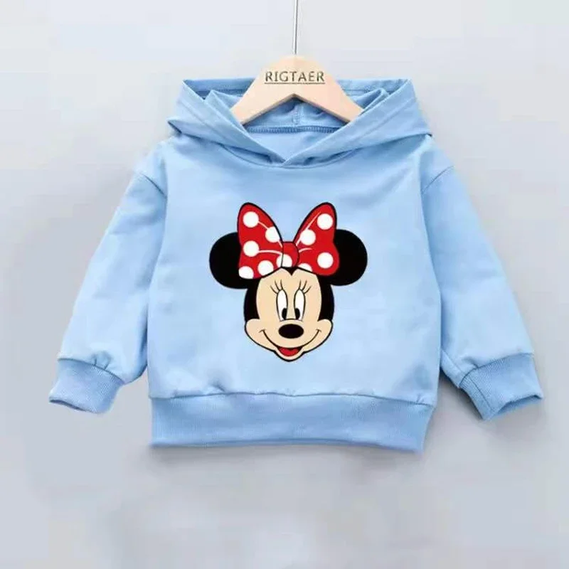 Primavera autunno neonati maschi ragazze maglione con cappuccio Cartoon Mickey Minnie Spiderman TShirt abbigliamento per bambini t-shirt a maniche lunghe Top Tee