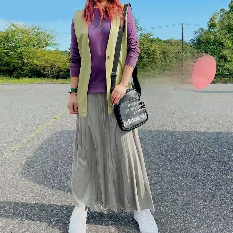 Faionable Versatile gilet in pelle da donna di media lunghezza con un bottone Ba Split Spring New Sle All-Match Sli pulsante singolo