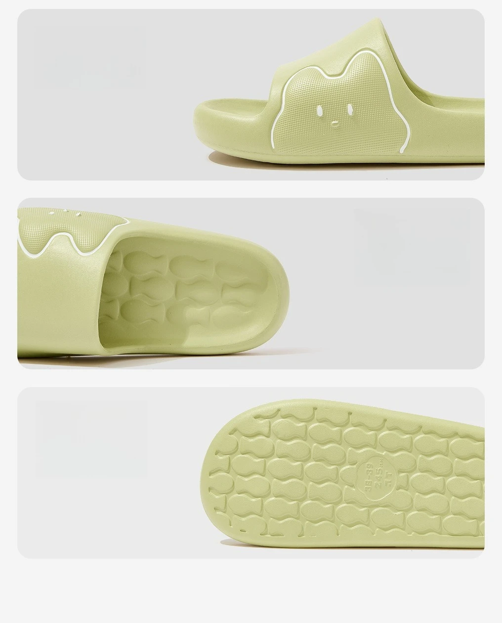 Damen- und Herren-Hausschuhe mit Cartoon-Katzenmuster, ultraweiche Cloud-Komfortsohle, rutschfeste Massage-Sandalen für den Innenbereich für die Familie – Detail 3