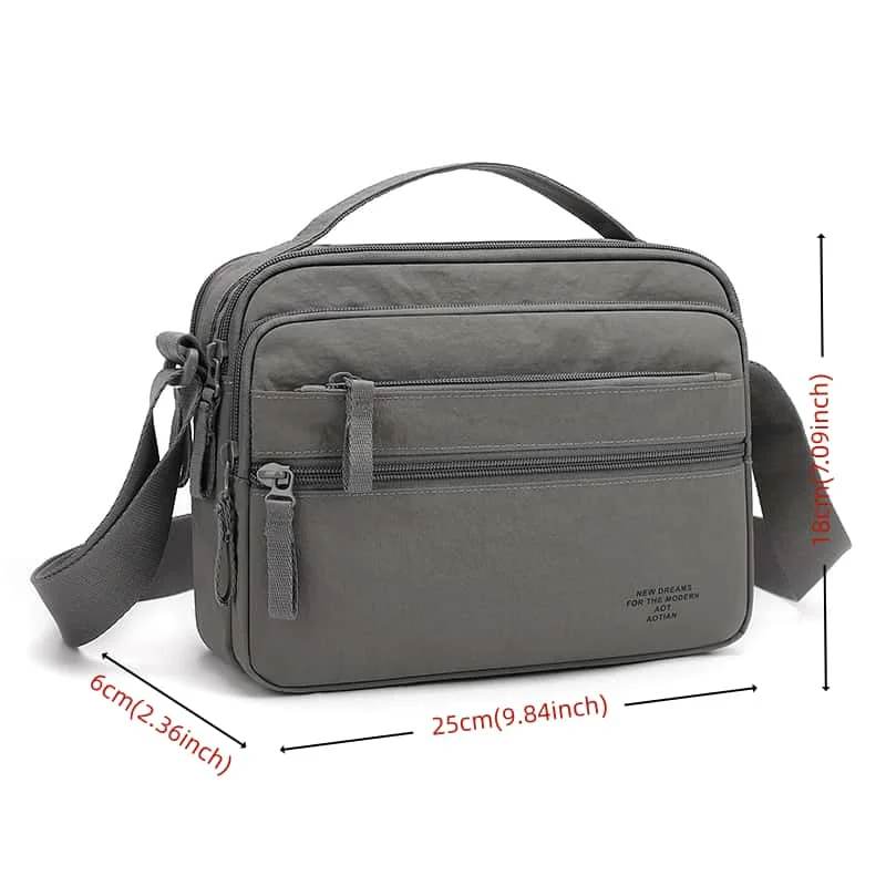 Leichte Herren-Umhängetasche aus Oxford-Stoff – Mehrschichtige, robuste Schultertasche für den täglichen Pendelverkehr und Reisen – Schulter-Brusttasche – Detail 1