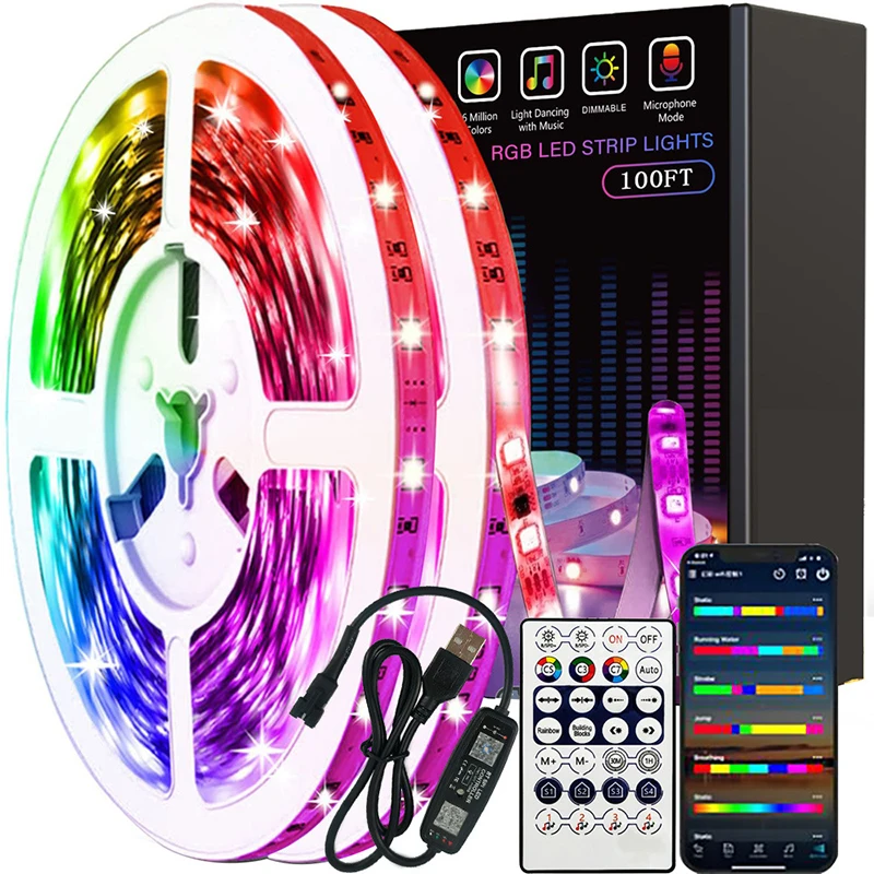 5V USB LED Strip Rgb Low-voltage Lamp With Ws2812b Happy Horse Breathing Magic Color Light Bar 44 Key IR Control Milieu Light