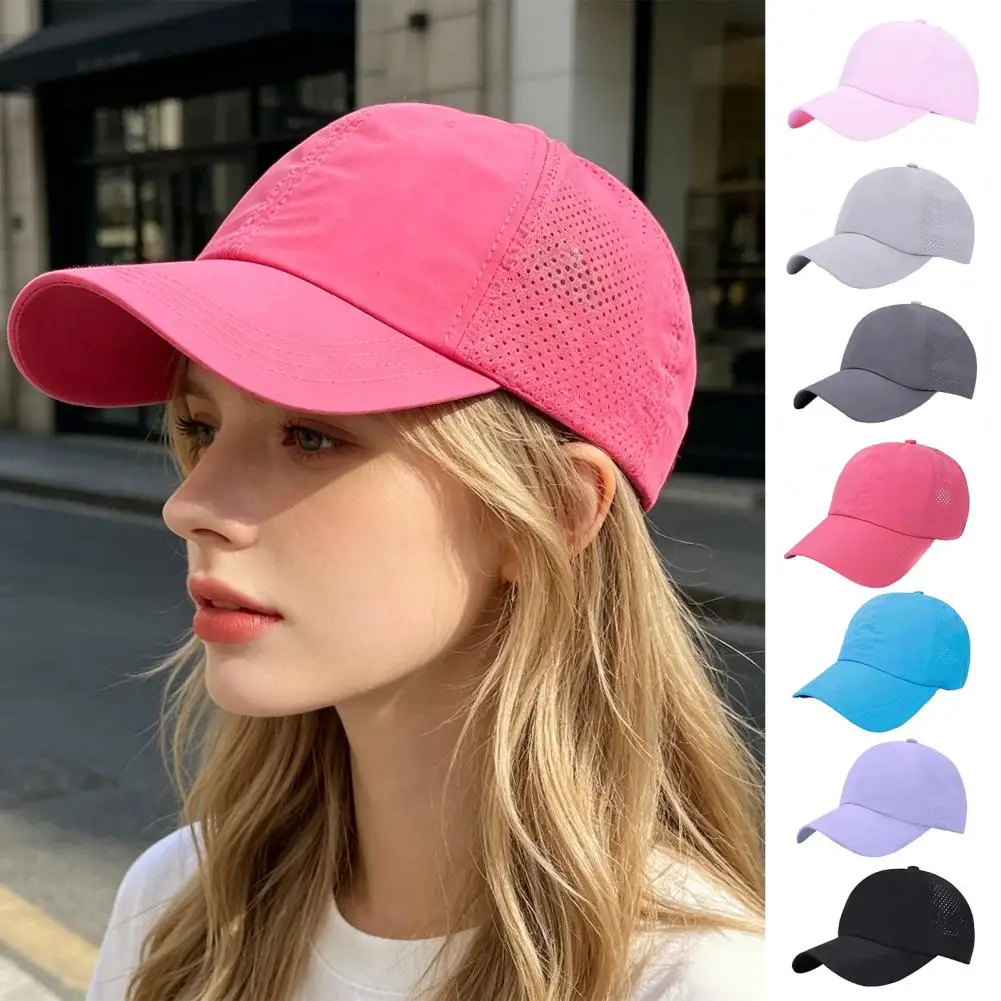 Adjustable Baseball Cap Elastic Strap Baseball Hat Women Baseball Cap with Adjustable Elastic Straps Quick-drying for Running