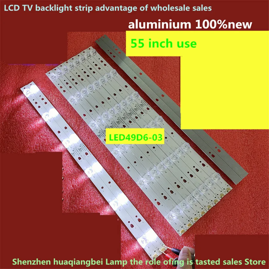 

FOR 12piece/lot 49 inch use LCD TV backlight bar FD4951A-LU G49Y 49U1 LED49D6-03(A) 30349006203 LED49D6 aluminium 483MM 3V 6LED