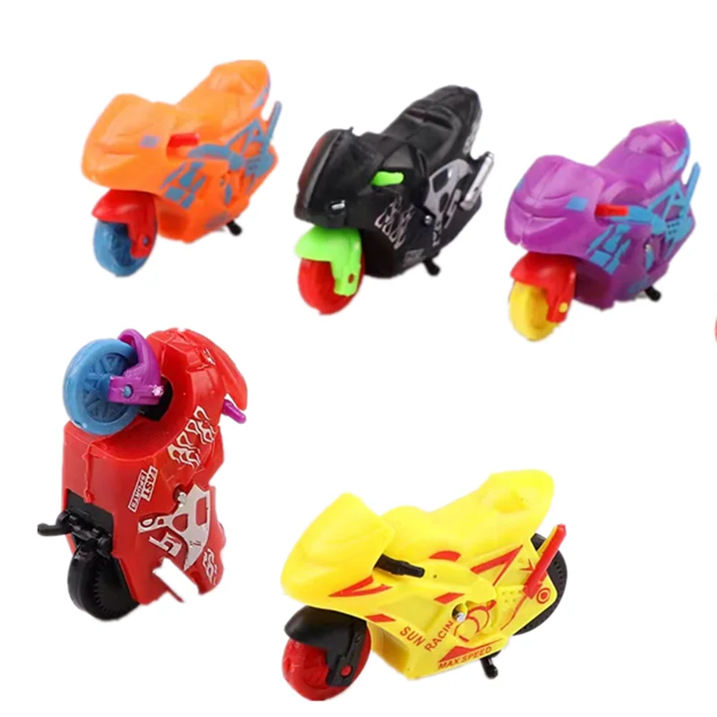 6Pcs Mini Colorful Plastic Pull Back Motorcycle Toys  for Kids Birthday Party Favors Pinata Filler Carnival Prizes Fun Game Gift