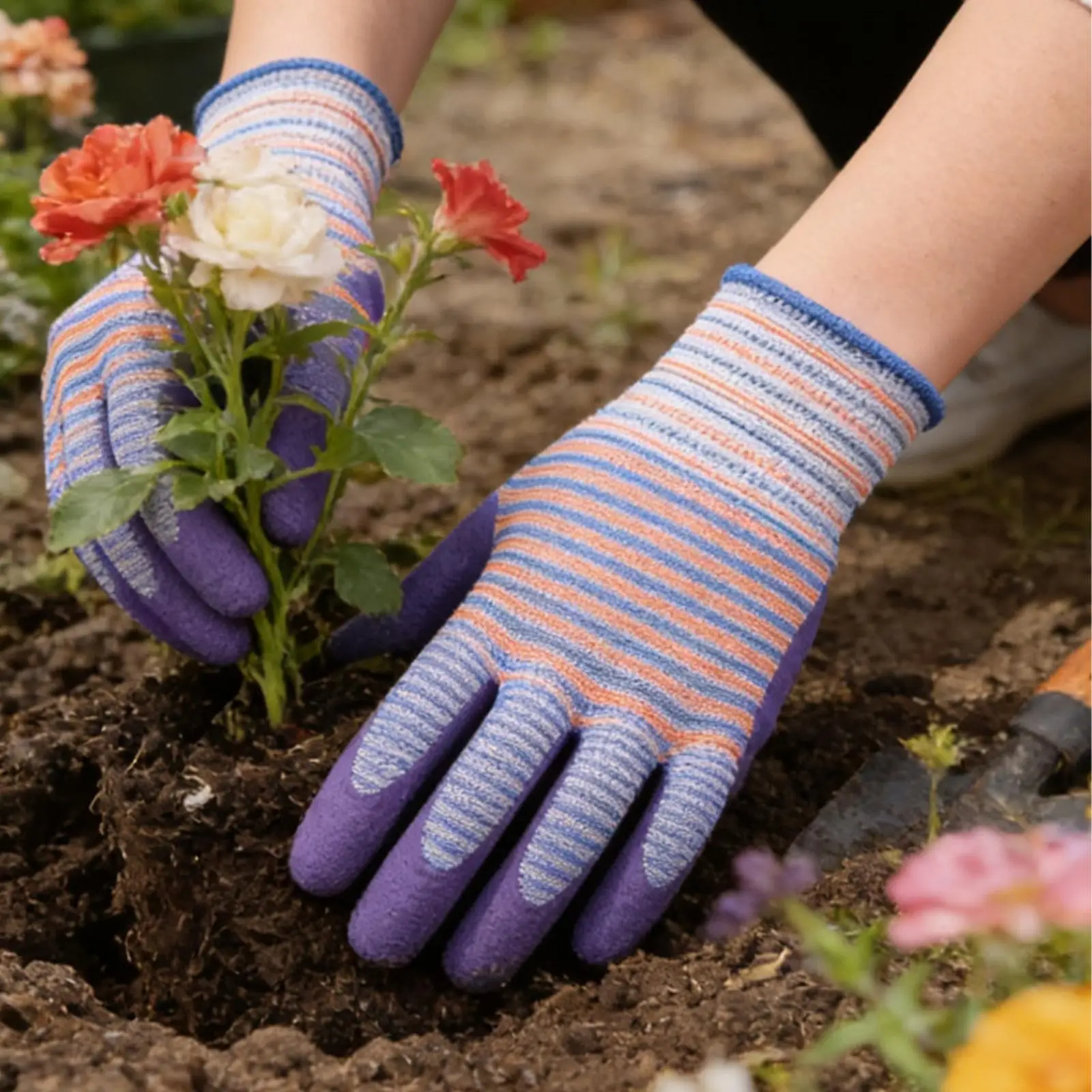 Gardening Gloves 6 Pairs Thorn Proof Non-Slip Latex Mitten Working Gloves for Women Men Garden Yard Lawn Outdoor Indoor