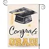 Graduation Yard Signs Class of 2025 – Double-Sided 12x18 Inch Garden Flag with Diploma Cap & Congrats Grad, UV-Resistant jjp