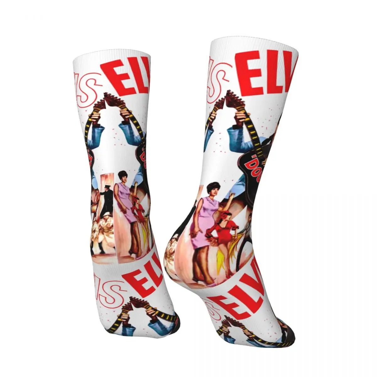 Funny Crazy Sock for Men Poster Hip Hop Harajuku E-Elvis Singer Presley Happy Quality Pattern Printed Boys Crew compression