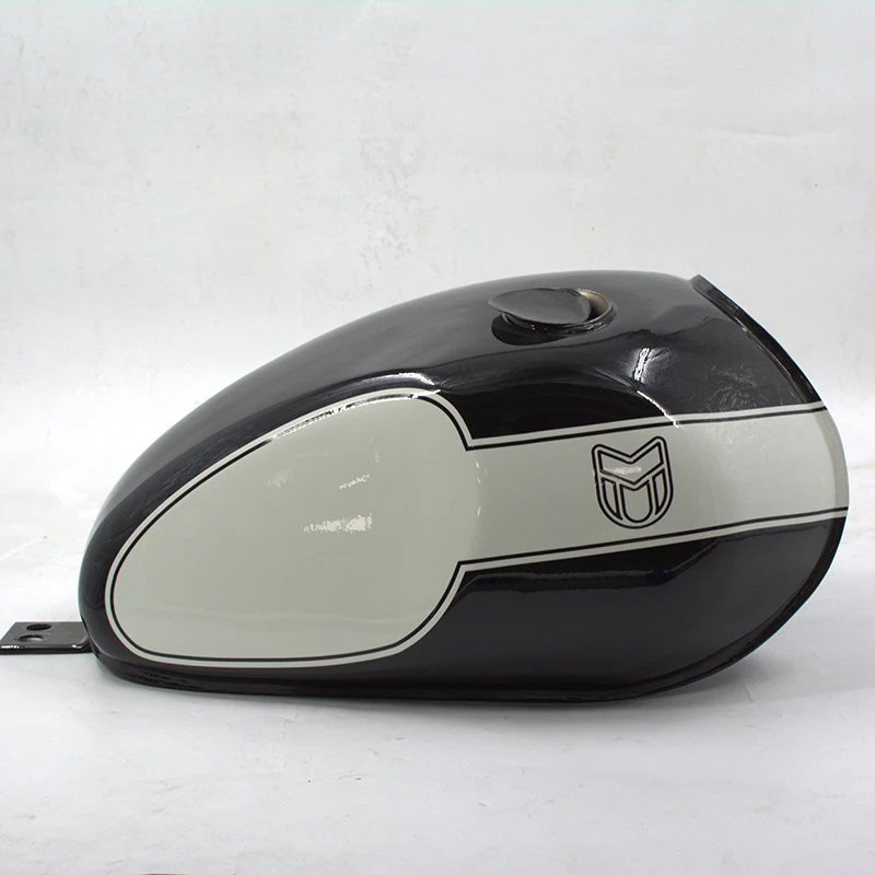 

Motorcycle TANK - 17 LITRE - GLOSS BLACK/WHITE - GALVANISED For MUTT Motorcycle Original Parts MPT-1374