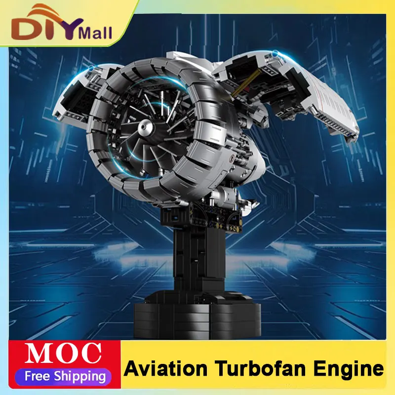 

1786 шт. самолет турбовентор двигатель строительный комплект MOC моторизованная модель STEM декор для рабочего стола DIY игрушка для детей и взрослых праздничный подарок