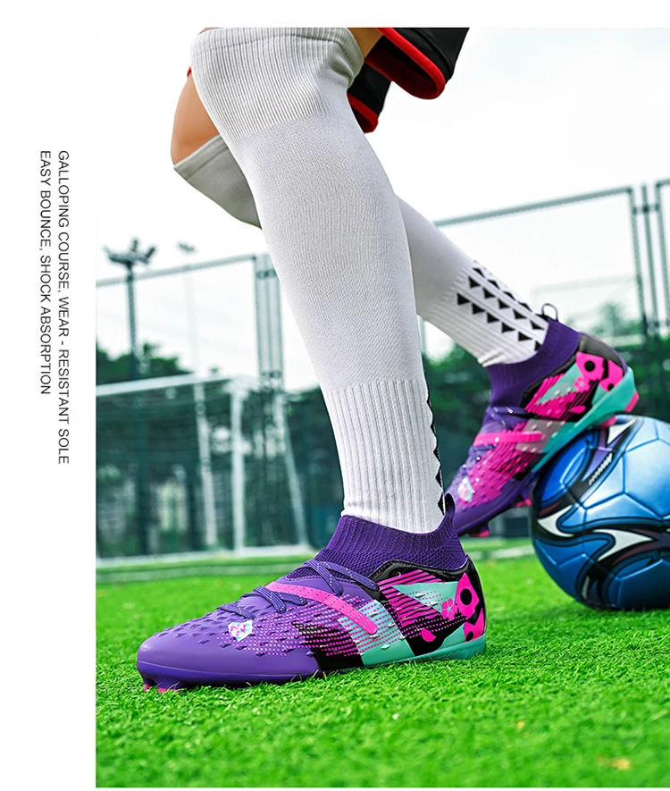 Neue Männer Fußball Schuhe Hochwertige Outdoor Hohe Knöchel Ultraleicht Indoor Fußball Stiefel Nicht-Slip Sport Schuhe Futsal Nicht-Slip – Detail 3