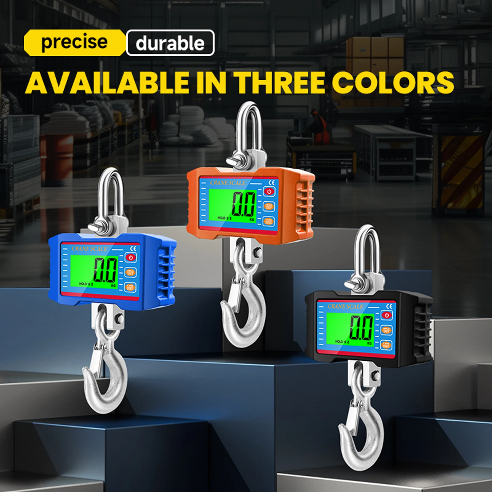 

SucceBuy 2204lbs/1000KG Hanging Scale Digital Crane Scale Industrial Heavy Duty Crane Scales Portable LCD Backlight Scales