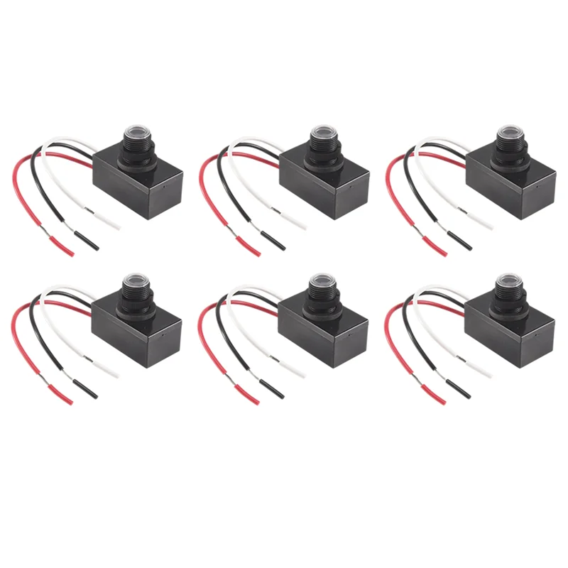 

A34R 6 Packs Dusk To Dawn Sensor For Outdoor Lighting 120-277V Photoelectric Switch Photocell Light Sensor