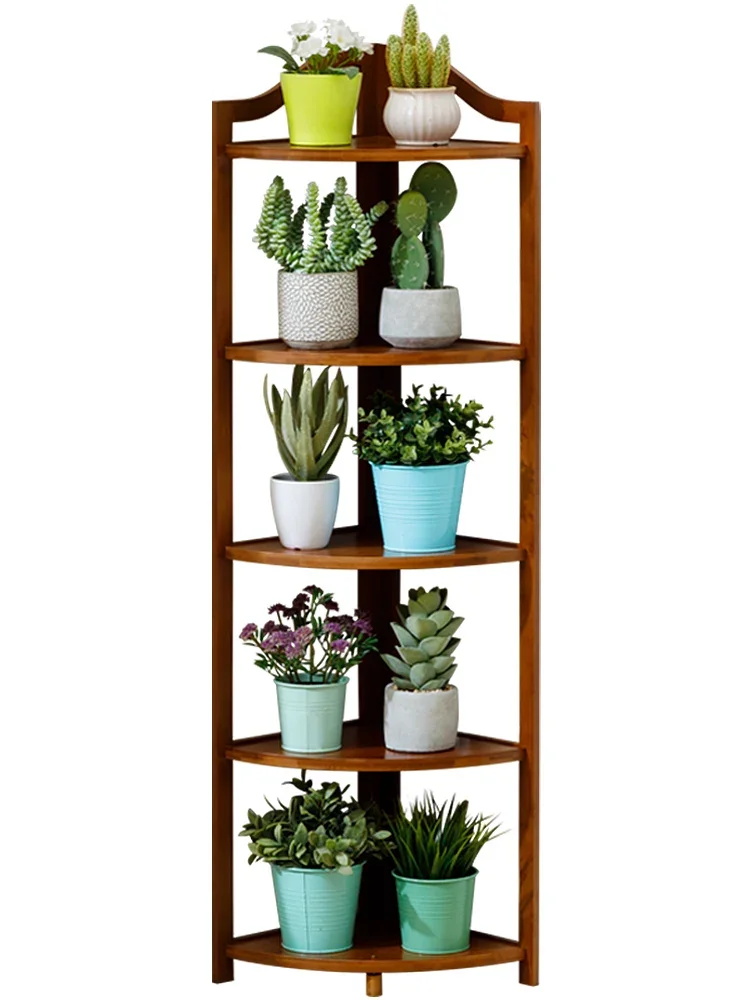Flower Rack Indoor Living Room Simple Storage Rack Balcony Floor-Standing Decorative Succulent Flower Pot Rack Multi-Layer