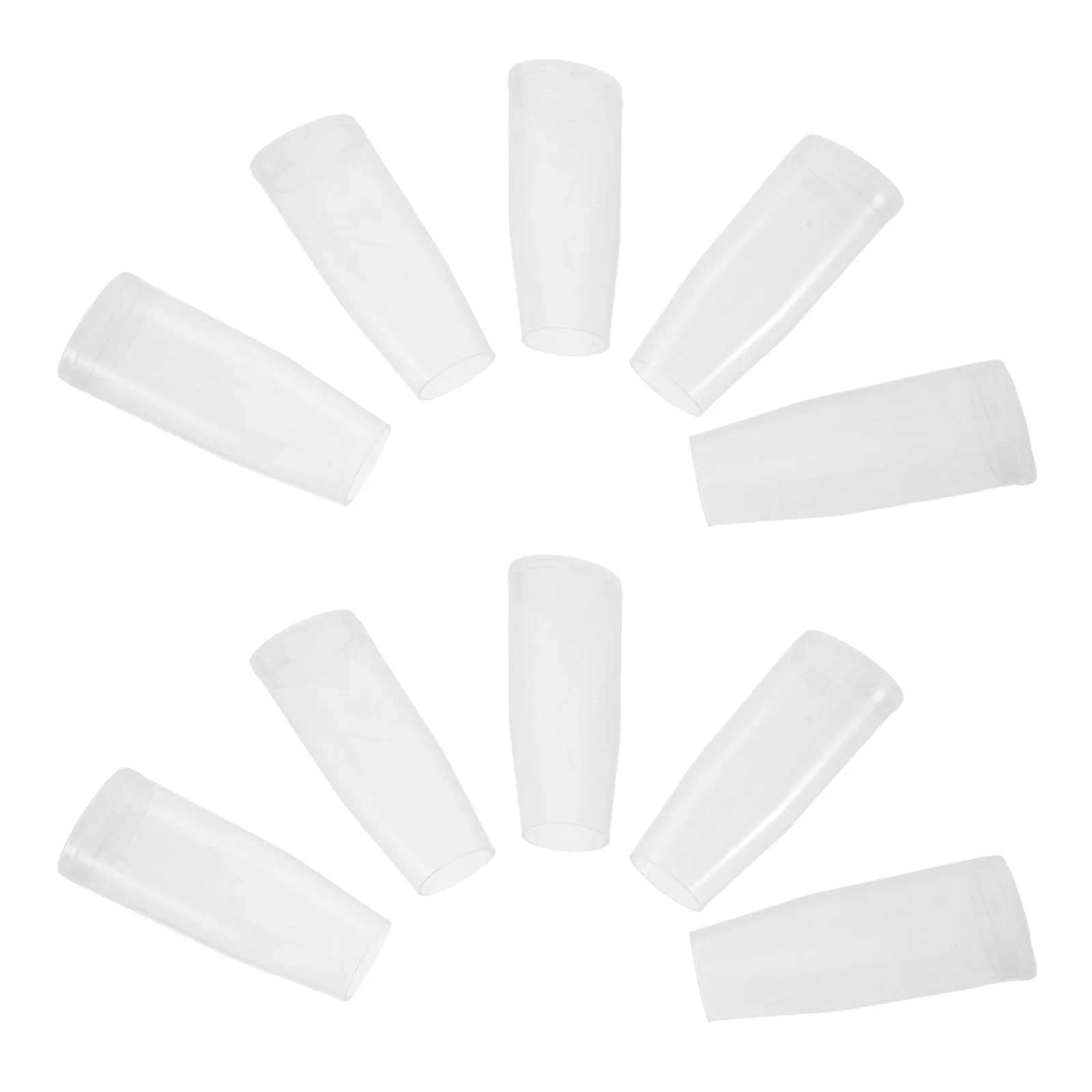 

10pcs Makeup Protective Covers Transparent Brush Guards Caps For Foundation Eyeshadow Brushes Dustproof Travel Sleeve Case -