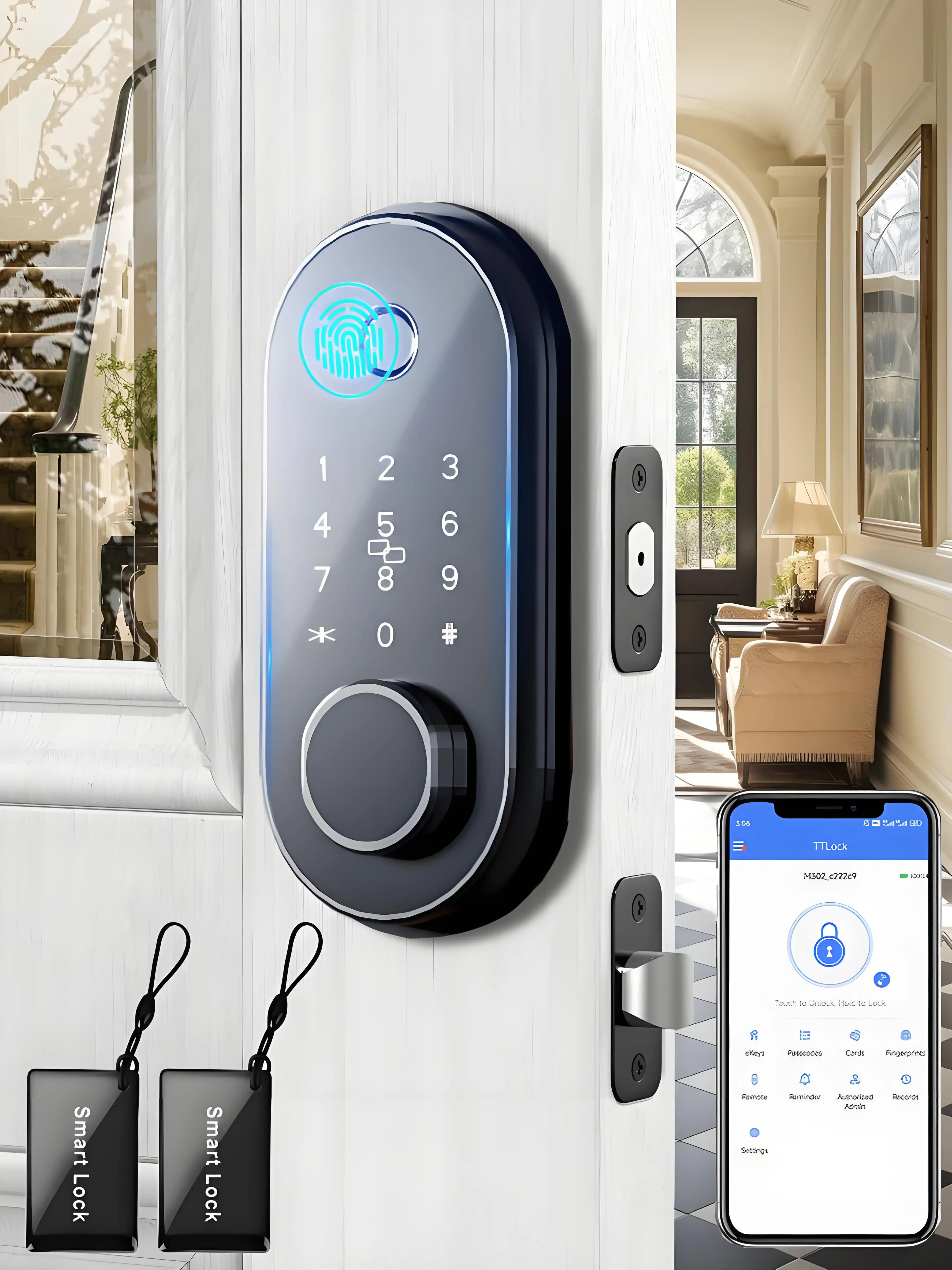 

Smart Door Lock Biometric Keyless Electronic Door Lock With APP Control Fingerprint Smart Lock Deadbolt