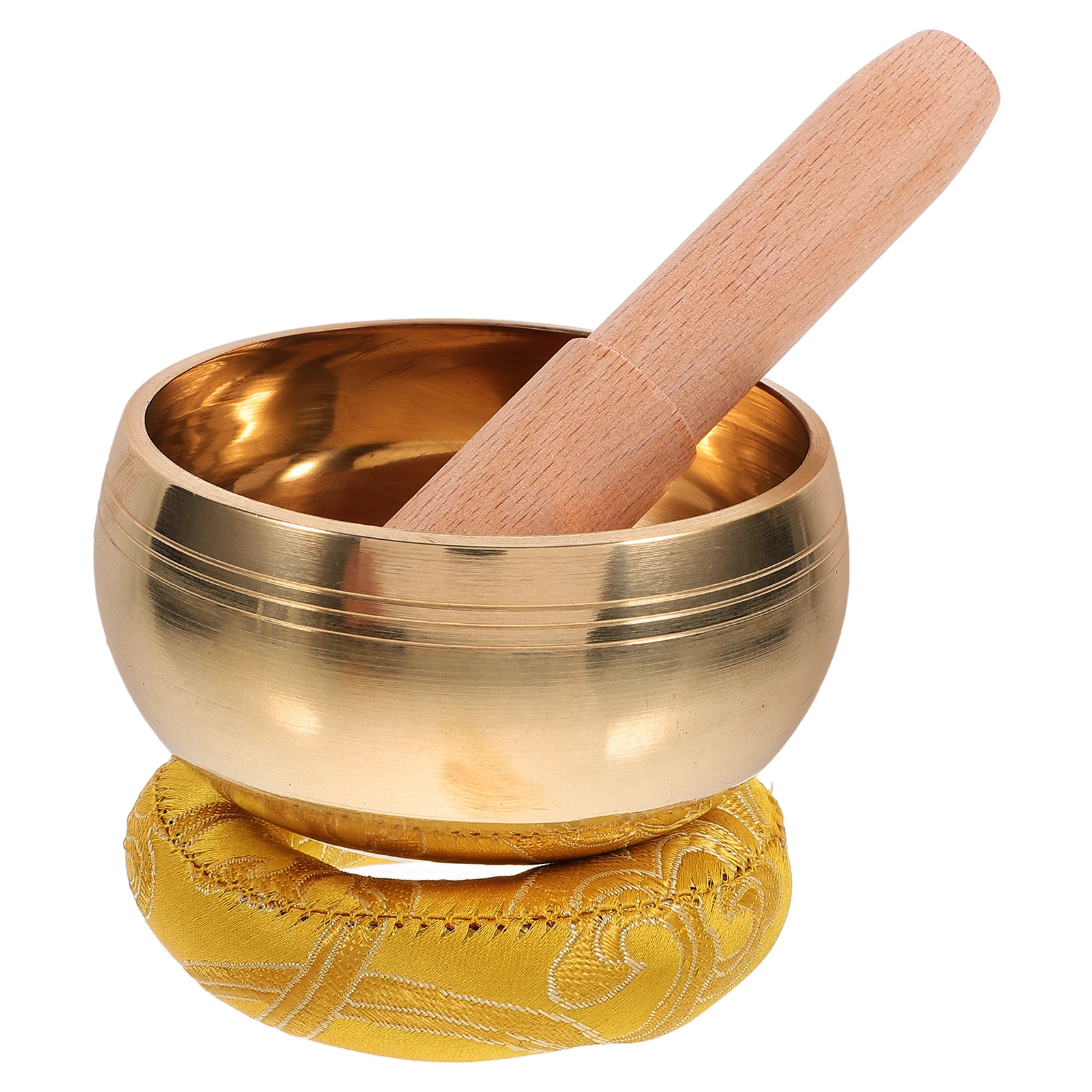 1 مجموعة وعاء الموسيقى التبتية التأمل الصوت مجموعة النحاس شفاء الصوت العلاج الاسترخاء اليوغا التأمل أداة مع حصيرة عصا