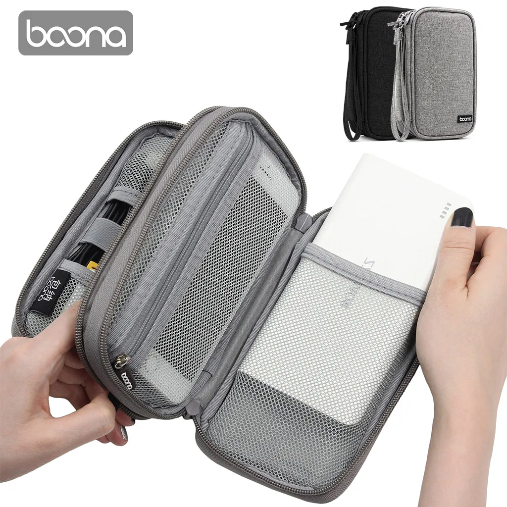 Travel Carrying Case for 20000 mAh Power Bank, Protective Organizer Bag for External Battery Cord Mobile Power  Single or Dual