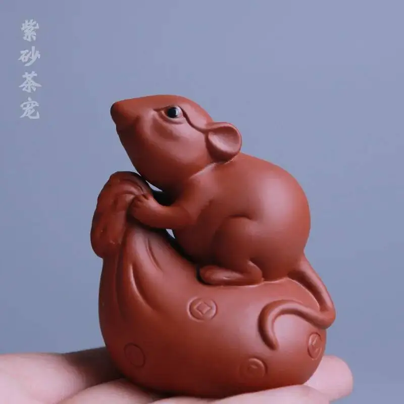  Rat Purple Clay Tea Pet Ornament Rat Tea Tray Tea Set Accessories Generations Rat Money Gift
