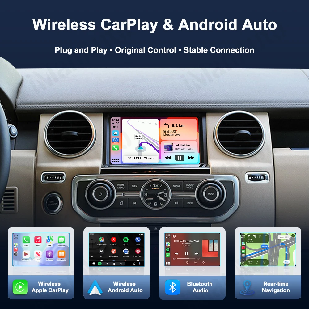 Wireless Carplay Android Auto Module for Range Rover / Land Rover Discovery 4 2009-2012 Denso Multimedia Navigation Plug&Play