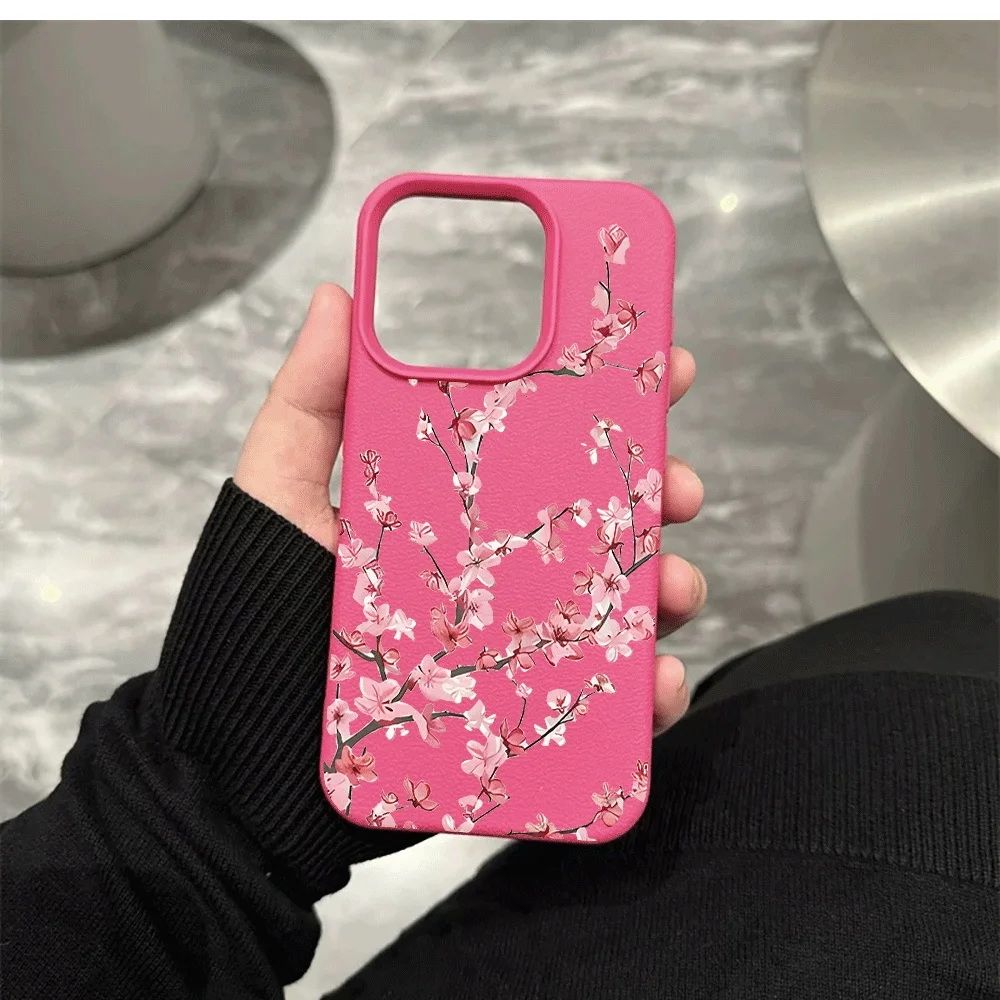 Rosa Pflaumenblüten-Zweig Handyhülle für iPhone 17 16 15 14 13 Pro Max 16 15 14 Plus 17 16 15 14 Pro 17Air Silikon Matte Hülle – Detail 11
