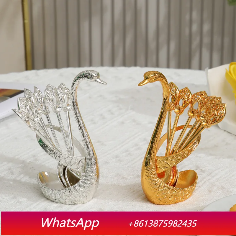 

LMM Metal Cygnus Spoon Set Light Luxury Fruit Dessert Spoon Retro Cygnus Home