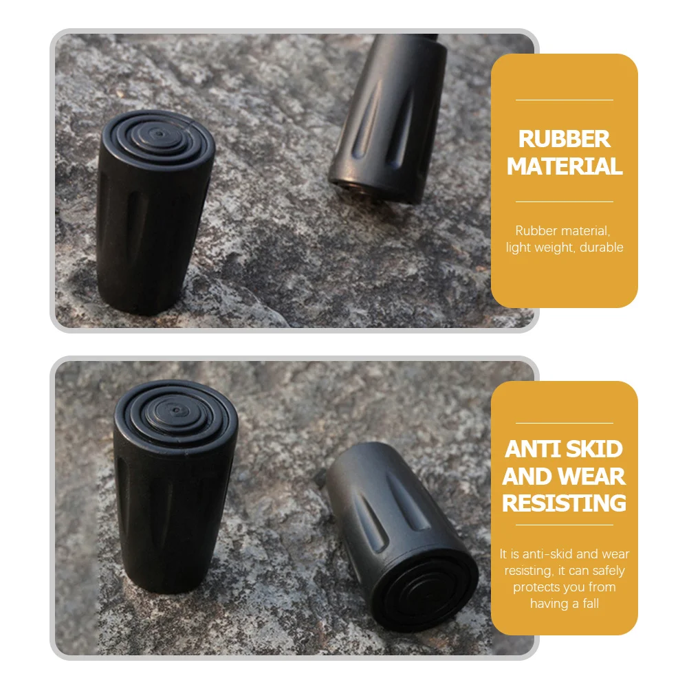 

10Pcs Trekking Pole Foot Covers Heavy Duty Rubber Crutch Feet Anti-Skid Sleeves for Hiking Climbing Poles Tips Protection