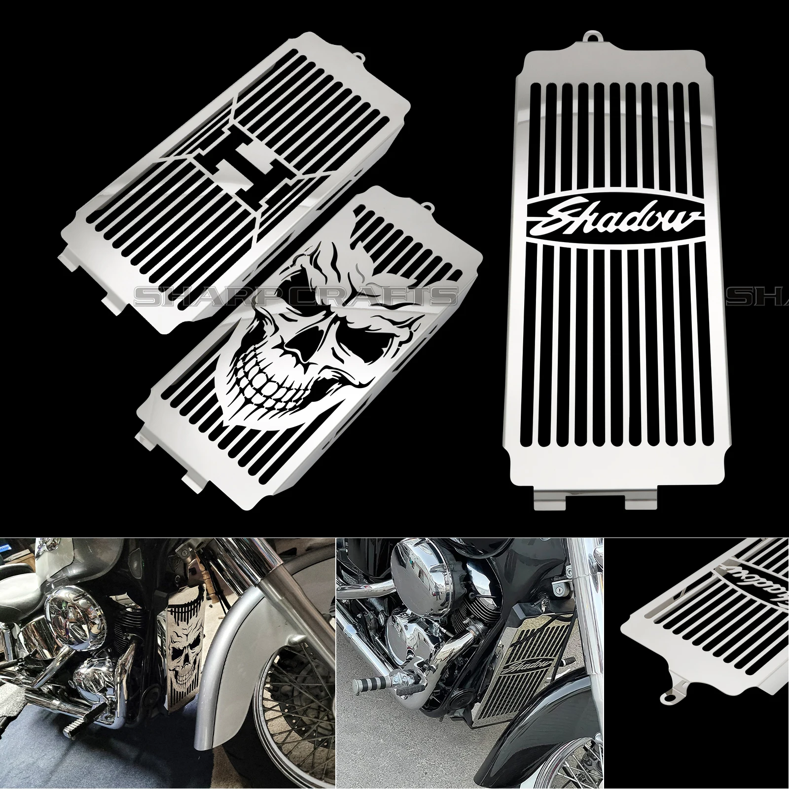 Motorcycle Stainless Steel Radiator Grill Cover Guard Protector For Honda Shadow ACE VT400 VT750 1997-2003 Spirit 750 2001-2008